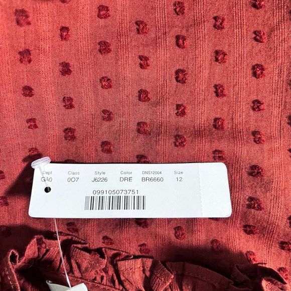 J.Crew Point Sur ruffle clip dot top deep redwood - Picture 7 of 7